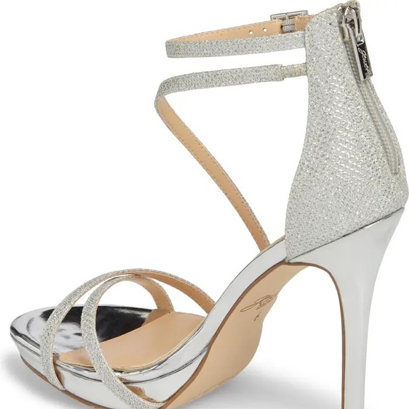 Galen Strappy Platform Sandal JEWEL BADGLEY MISCHKA Silver Glitter - Picture 4 of 14